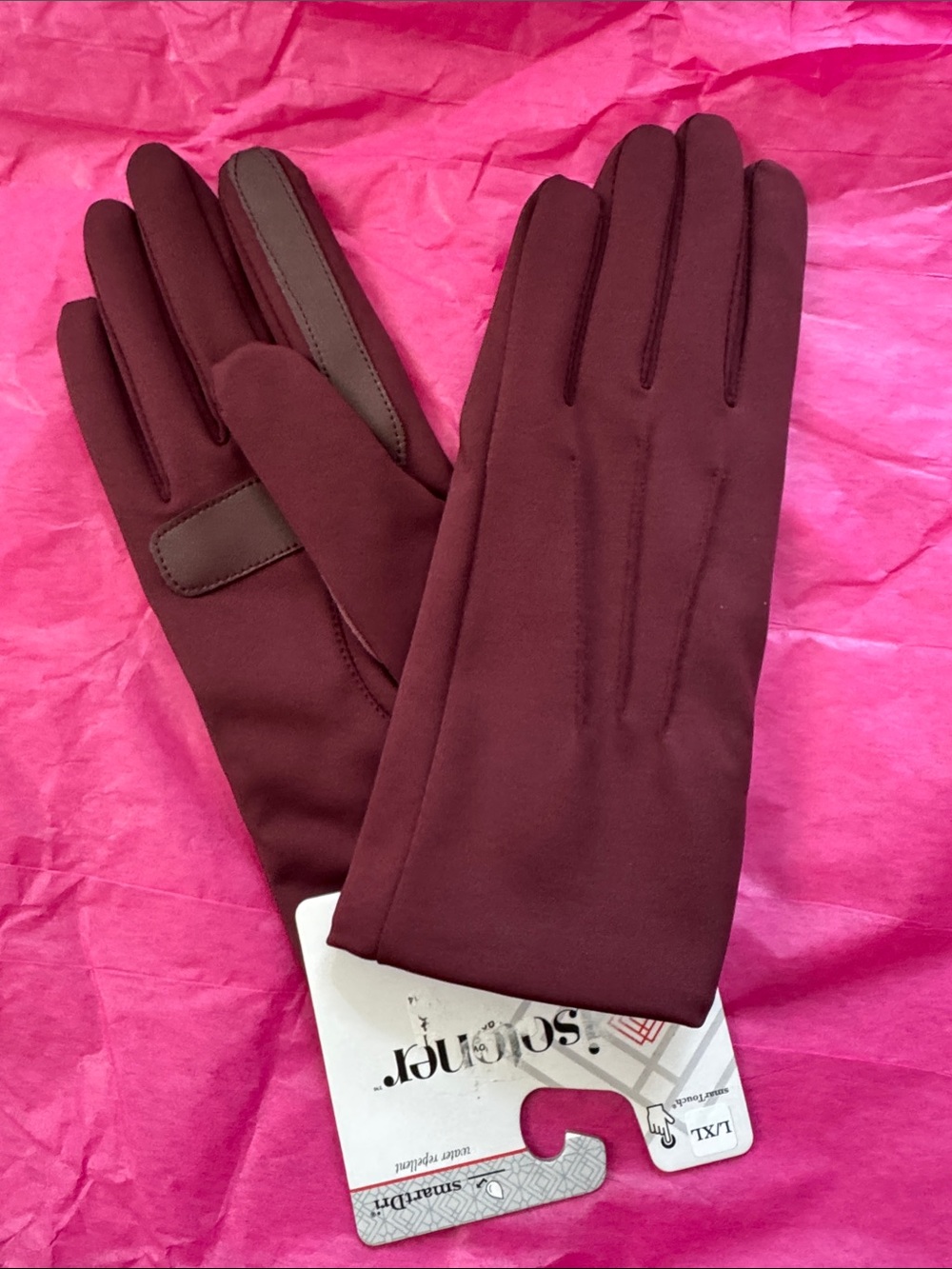 isotoner Women's Burgundy Dress Gloves